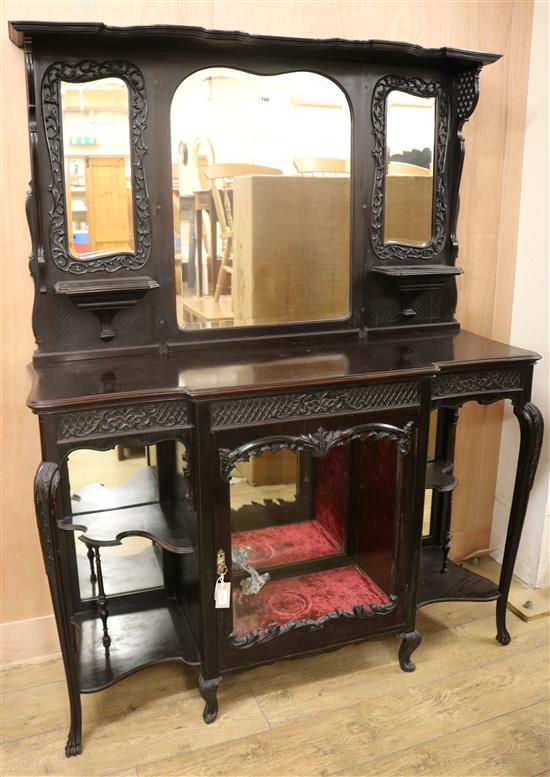 A Victorian mahogany Chippendale Revival side cabinet W.136cm